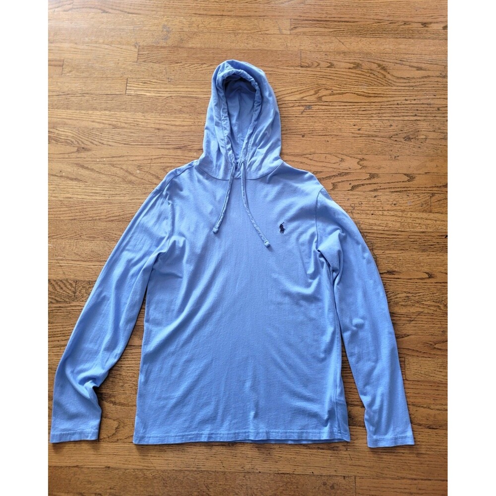 Polo Ralph Lauren Men’s Small Pullover Blue T Shirt Hoodie Lightweight Blue